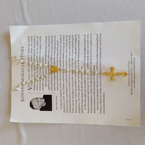 Pearl and Gold Tone Rosary Never Used